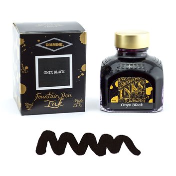 Flacon d'Encre Diamine  Onyx Black  80 ml