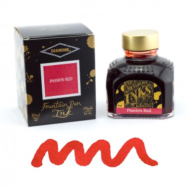 Flacon d'Encre Diamine  Passion Red  80 ml