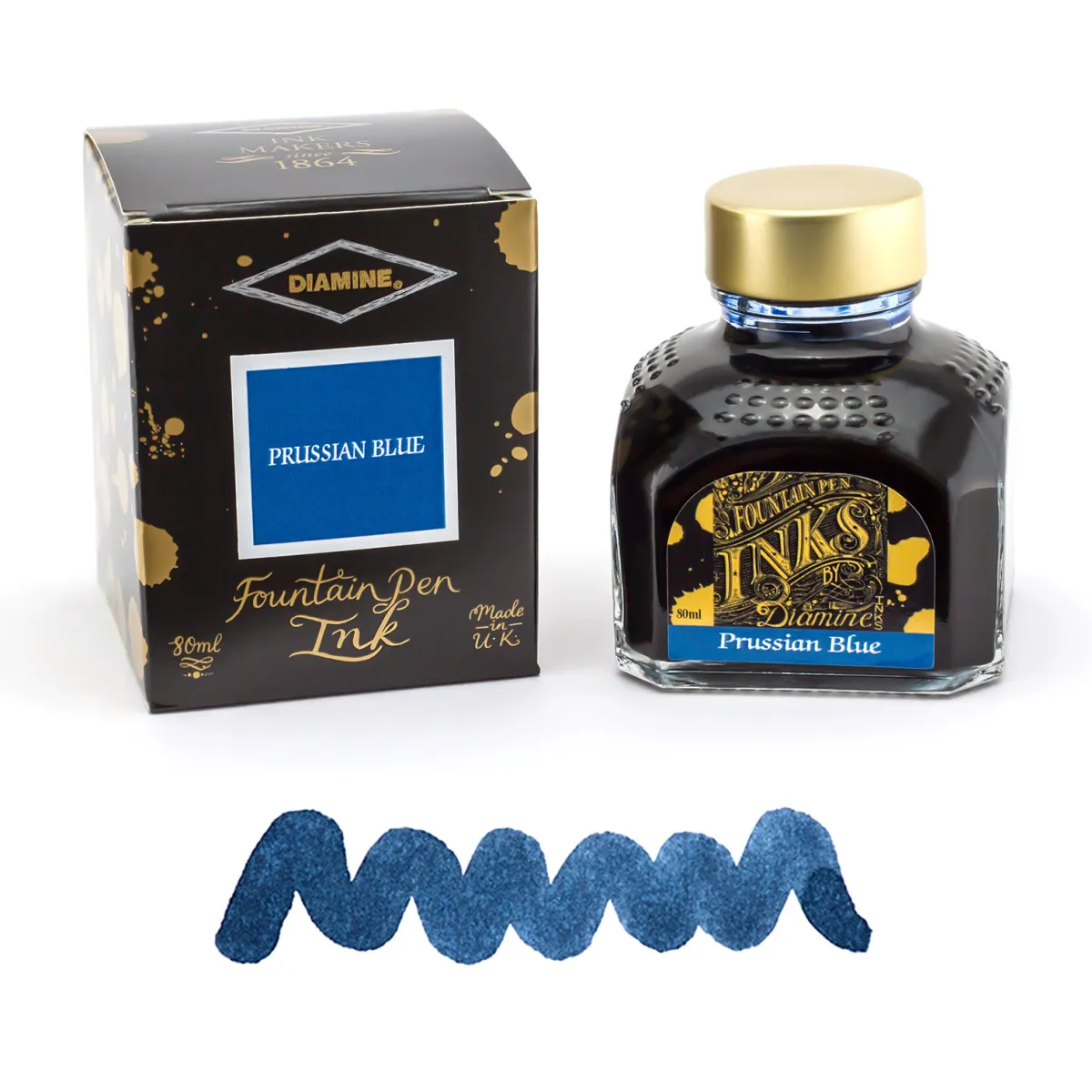 Flacon d'Encre Diamine Prussian Blue 80 ml