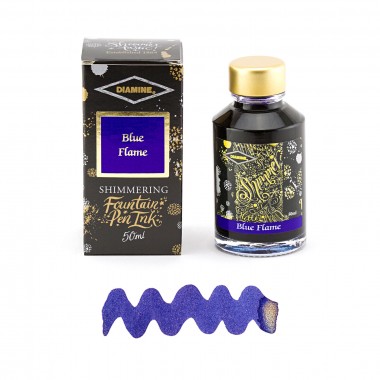 Flacon d'Encre Diamine   Blue Flame   50 ml   Shimmering