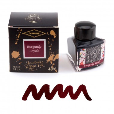 Flacon d'Encre Diamine Burgundy Royale 40 ml 150e Anniversaire