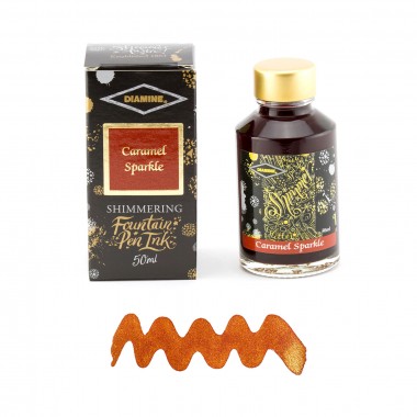 Flacon d'Encre Diamine   Caramel Sparkle   50 ml   Shimmering