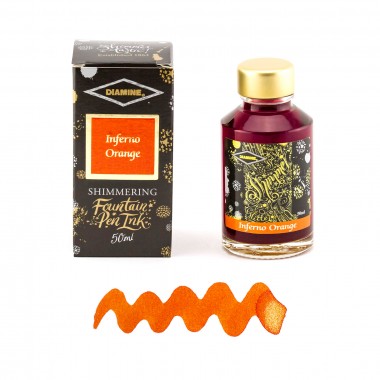 Flacon d'Encre Diamine   Inferno Orange   50 ml   Shimmering