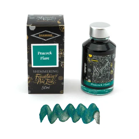Flacon d'Encre Diamine Peacock Flare - Shimmering 50 ml