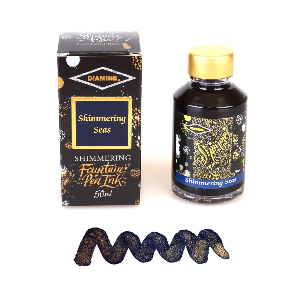 Flacon d'Encre Diamine Shimmering Seas - Shimmering 50 ml