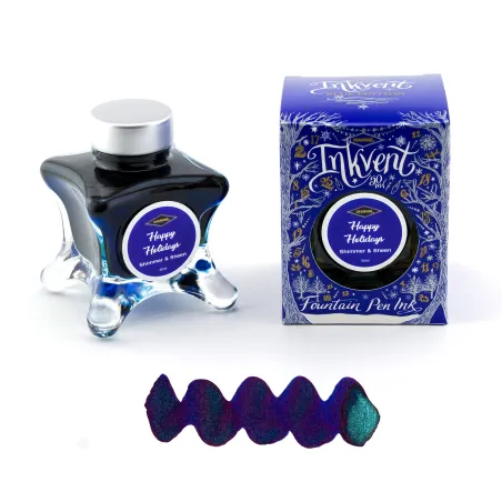 Flacon d'Encre Diamine  Happy Holidays  50 ml  Inkvent Blue Edition