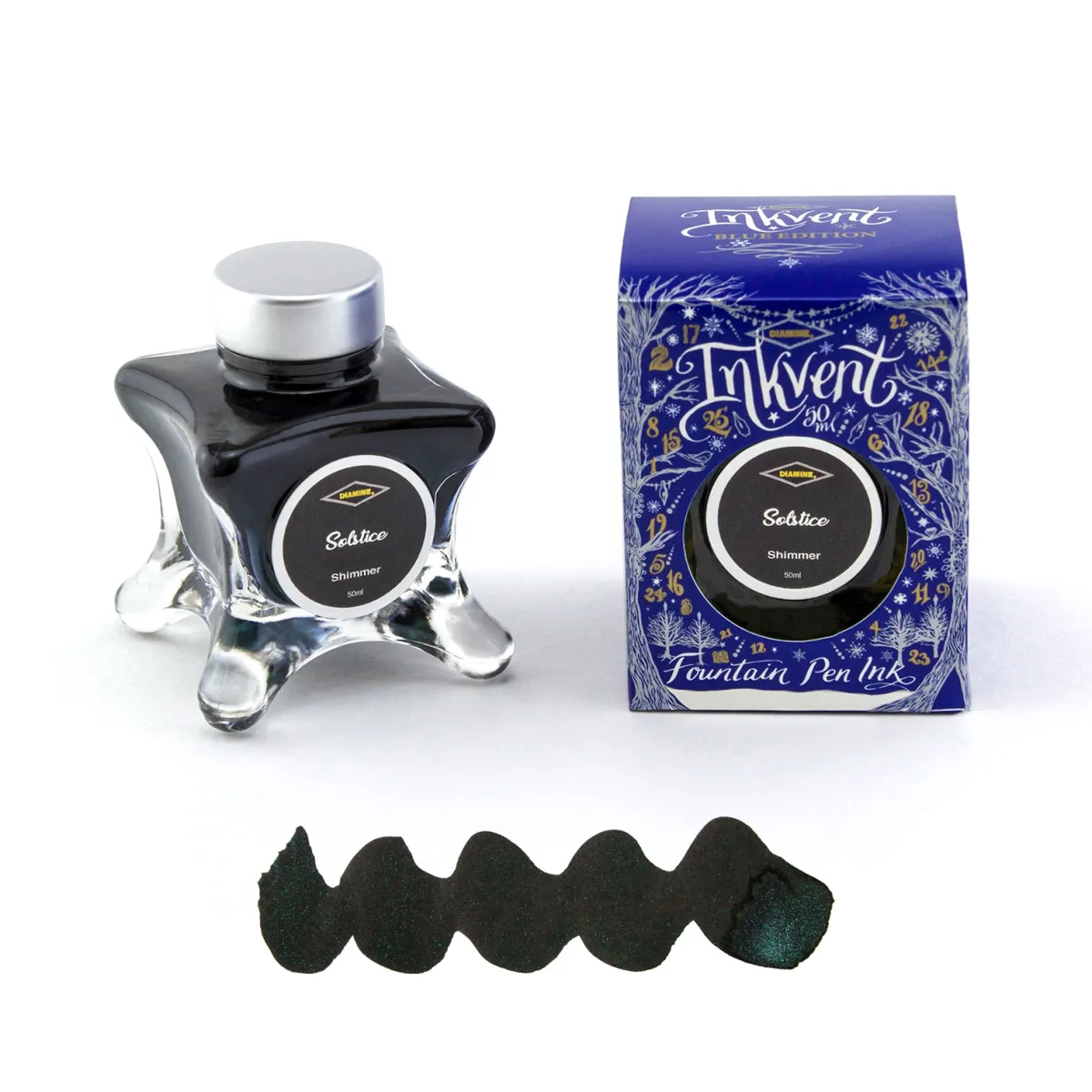 Flacon d'Encre Diamine  Solstice  50 ml  Inkvent Blue Edition