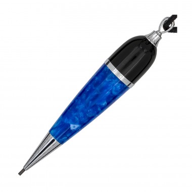Mini Stylo à dessin AURORA Acqua Aurea Minima - Auroloide Marbrée Bleue - Attributs Chromés