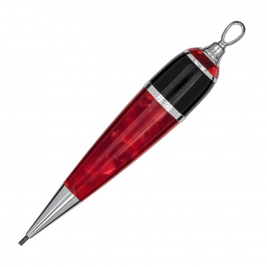 Mini Stylos à Dessin AURORA Fuoco Aurea Minima - Auroloide Marbrée Rouge - Attributs Chromés