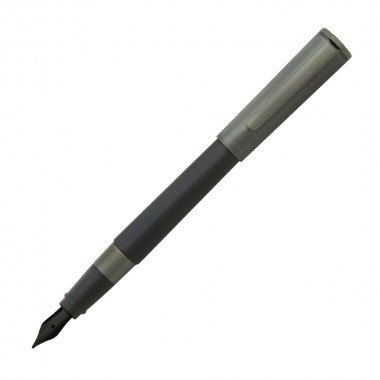 Stylo-plume AURORA Tu Metal Cap - Ruthénium Satiné - Satin Noir - Attributs en Ruthénium