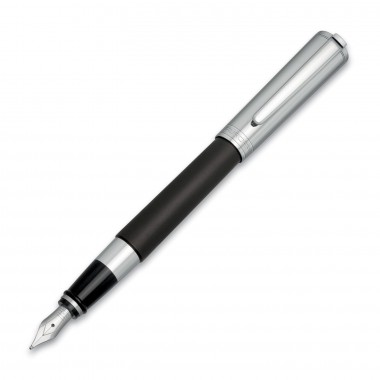 Stylo-plume AURORA Tu Metal Cap - Résine Noir Mat - Attributs Chromés