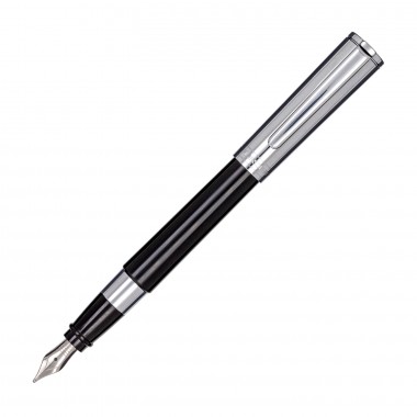 Stylo-plume AURORA Tu Metal Cap - Résine Noire - Attributs Chromés