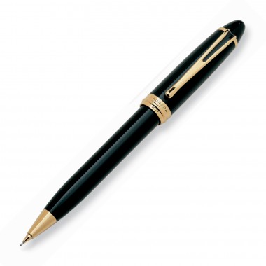 Porte-mine AURORA Ipsilon Deluxe - Résine Noire - Attributs Plaqués Or