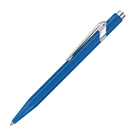Stylo bille 849 Caran d'Ache Colormat-X - Bleu - Livré avec Étui Slimpack - profil