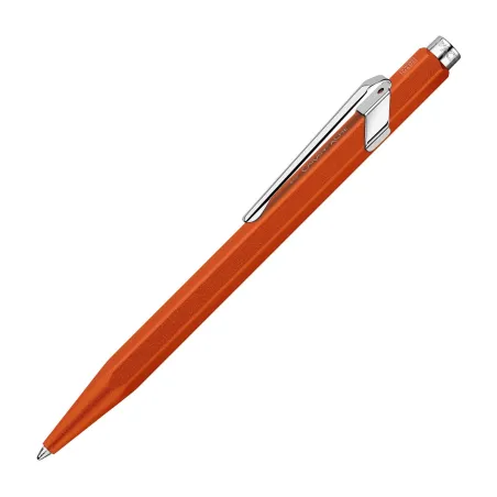 Stylo bille 849 Caran d'Ache Colormat-X - Orange - Livré avec Étui Slimpack - profil