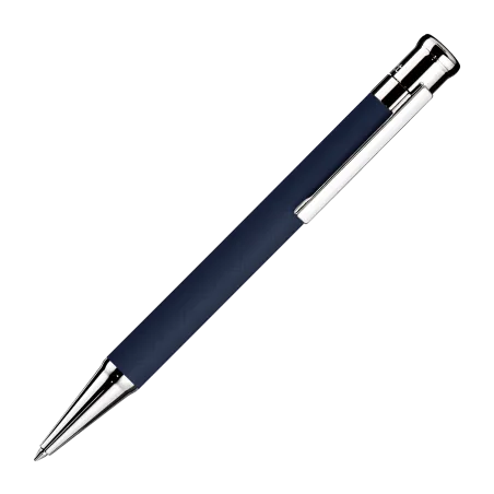 Stylo Bille Otto Hutt Design 04 - Guilloché Laqué Bleu Nuit Mat - Attributs Platinés