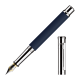 Stylo-Plume B Otto Hutt Design 04 - Guilloché Laqué Bleu Nuit Mat Et Platiné Lisse - Attributs Platinés
