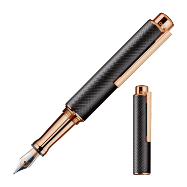 OTTO HUTT DESIGN 05-PPL ACIER -M-/PEN PEN TOUCH LAITON GUILLOCHÉ LAQUÉ NOIR DORÉ OR ROSE