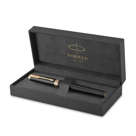 PARKER Sonnet Stylo roller, argent ciselé, Recharge noire pointe fine, Coffret cadeau