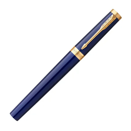 PARKER Duofold Prestige Centennial Stylo plume, Chevron Bleu, Plume fine en or 18K, Coffret cadeau
