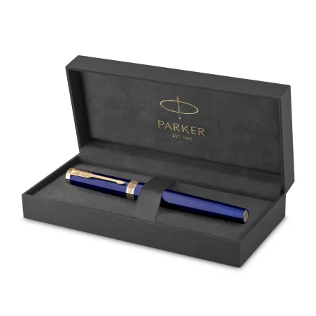 PARKER Sonnet Stylo roller, argent ciselé, Recharge noire pointe fine, Coffret cadeau