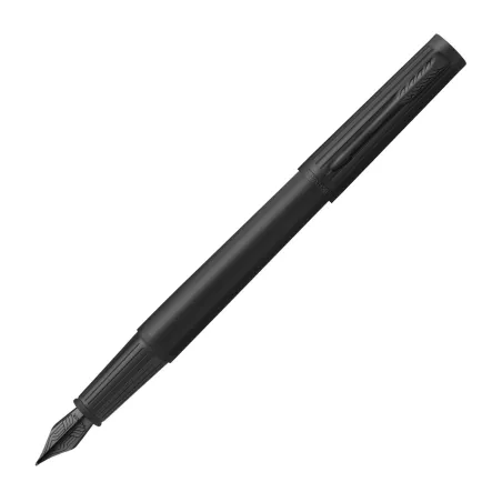 PARKER Duofold Prestige Centennial Stylo plume, Chevron Bleu, Plume fine en or 18K, Coffret cadeau