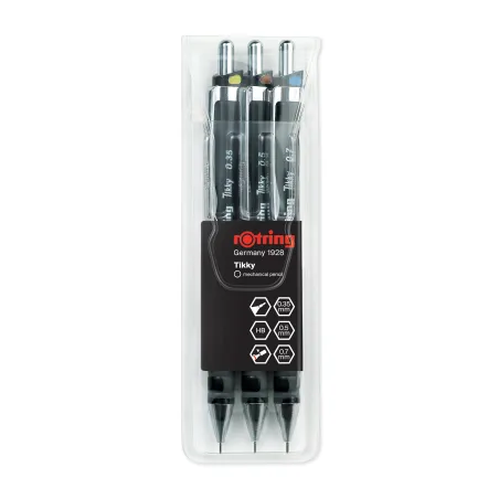 Portemine mécanique rOtring Tikky | corps noir | coffret de 3 portemines (801310)
