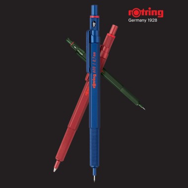 rOtring 600 stylo bille | pointe moyenne | encre noire | corps rouge | rechargeable