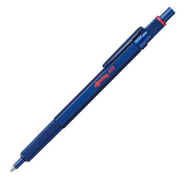 rOtring 600 stylo bille | pointe moyenne | encre noire | corps bleu | rechargeable