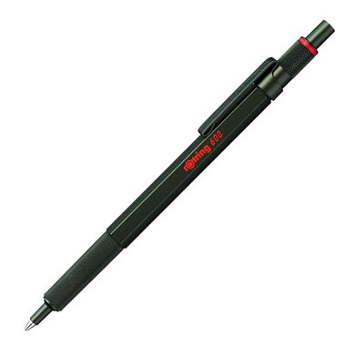 rOtring 600 stylo bille | pointe moyenne | encre noire | corps vert | rechargeable