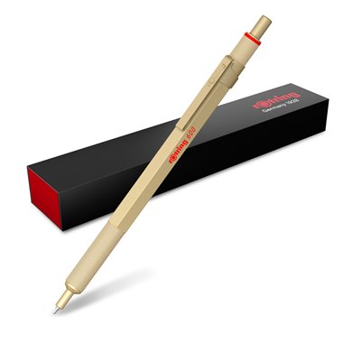 rOtring 600 stylo bille | pointe moyenne | encre noire | corps or | rechargeable