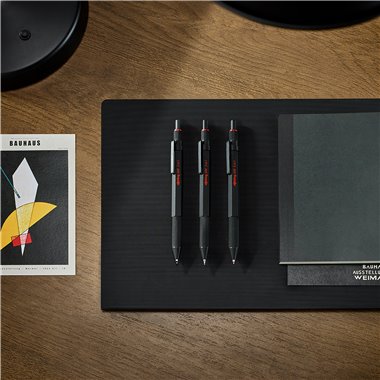 rOtring 600 Stylo multi couleurs et porte mine 3 en 1 | 2 pointes fines stylo bille (encre noire et rouge) | 1 pointe porte mine