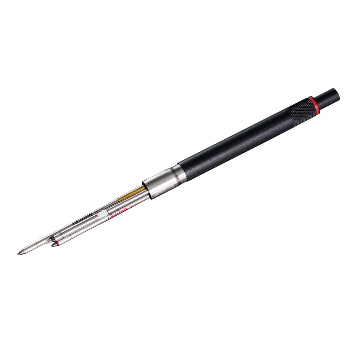 rOtring 600 Stylo multi couleurs et porte mine 3 en 1 | 2 pointes fines stylo bille (encre noire et rouge) | 1 pointe porte mine