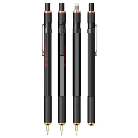 Portemine mécanique rétractable rOtring 800 | 0,7 mm | noir (1904446)