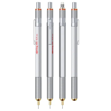 Portemine mécanique rétractable rOtring 800 | 0,5 mm | argent (1904449)