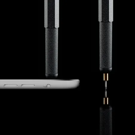rOtring 800+ Porte-mine avec stylet pour écran tactile | Pointe HB 0,5 mm rétractable par rotation | Corps métallique noir