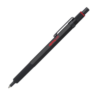 rOtring 600 stylo bille | pointe moyenne | encre noire | corps noir | rechargeable