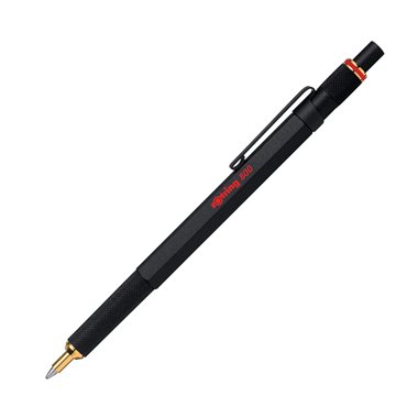 rOtring 800 stylo bille | pointe moyenne | encre noir | corps noir | rechargeable