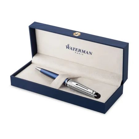 WATERMAN Expert Stylo bille, Or rose Métallisé, recharge bleue pointe moyenne, Coffret cadeau
