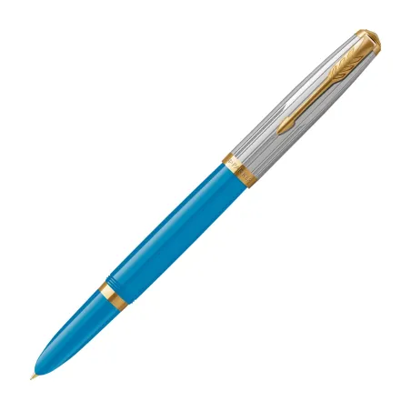 Stylo-plume Parker 51 Premium - Turquoise Finition Or GT - F