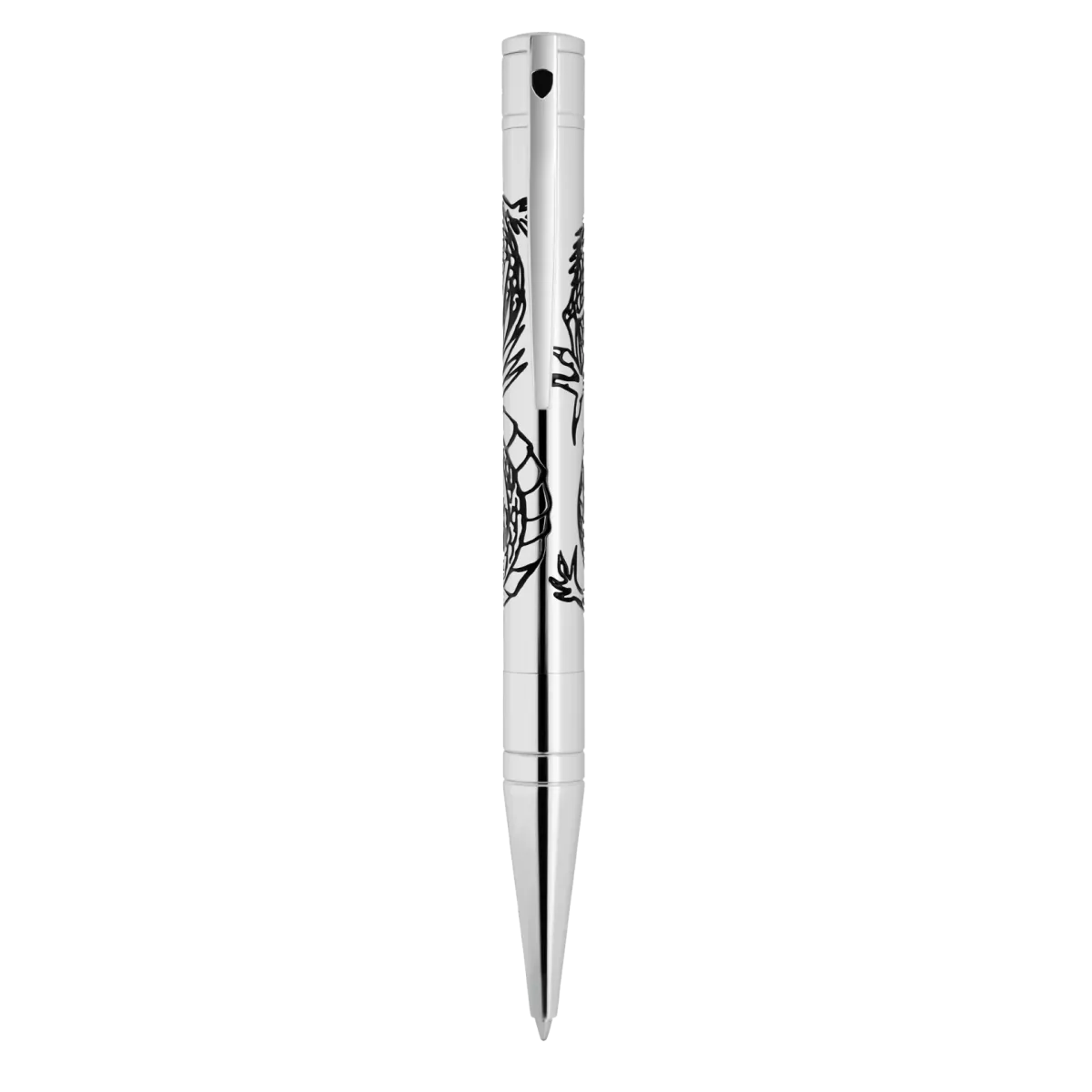 Stylo Bille S.T. Dupont D-Initial Dragon Chromé Argenté | Édition Spéciale