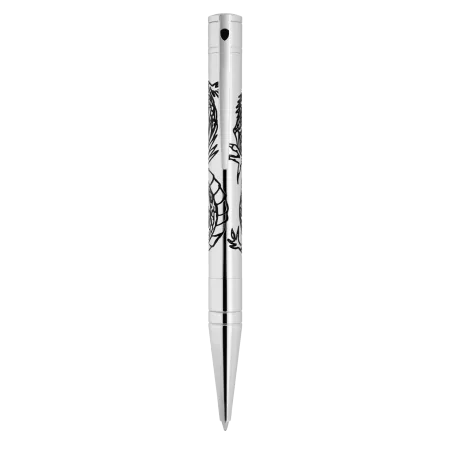 Stylo Bille S.T. Dupont D-Initial Dragon Chromé Argenté | Édition Spéciale
