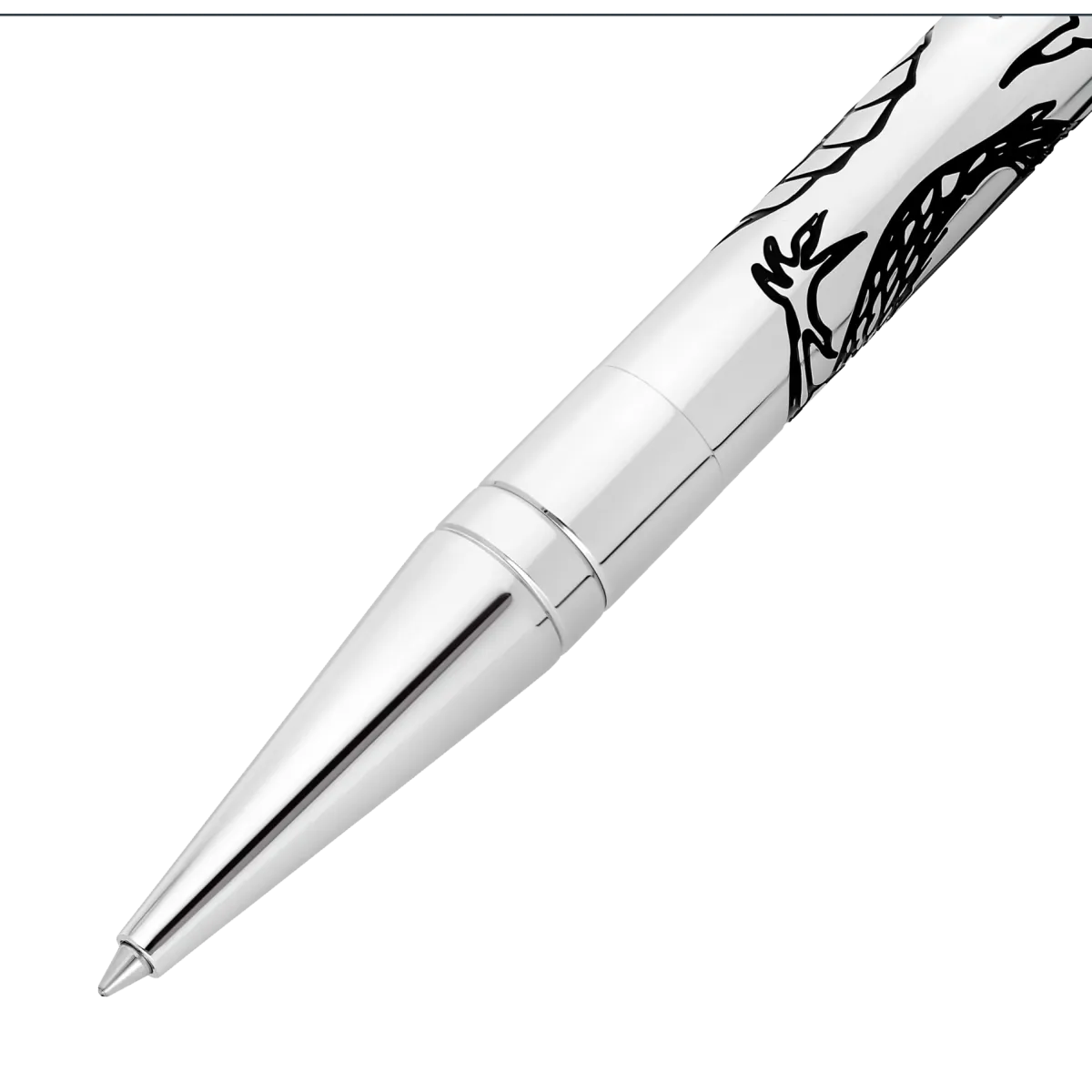 Stylo Bille S.T. Dupont D-Initial Dragon Chromé Argenté | Édition Spéciale
