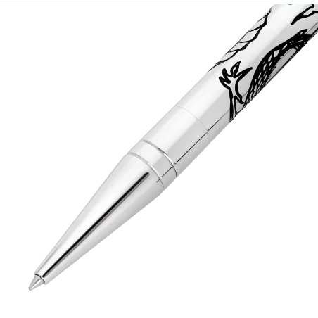 Stylo Bille S.T. Dupont D-Initial Dragon Chromé Argenté | Édition Spéciale