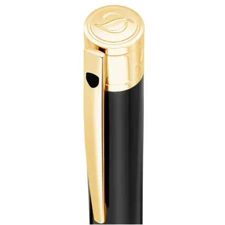 Stylo Bille S.T. Dupont - D-Initial - Noir/Doré - Logo