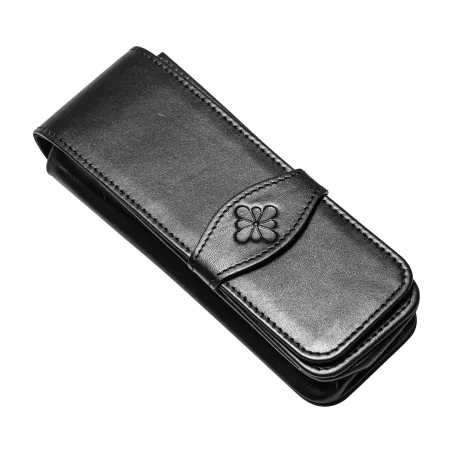Étui Diplomat - Cuir Noir - Diplomat Flower - 3 Stylos