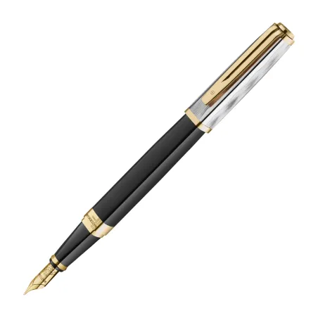 WATERMAN Exception Stylo plume fin, Noir, plume moyenne 18K, encre bleue, Coffret cadeau