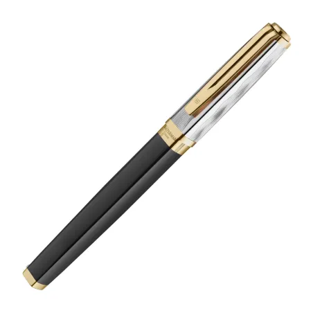 WATERMAN Exception Stylo plume fin, Noir, plume moyenne 18K, encre bleue, Coffret cadeau