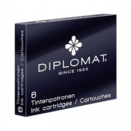 Cartouches  Diplomat 6 pieces noir