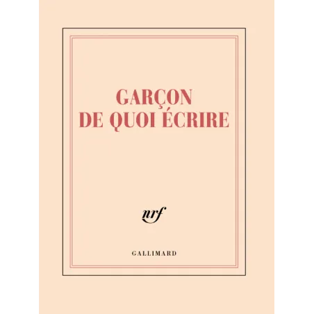 Carnet carré ligné « Garçon de quoi écrire » (1989) - Jean d'Ormesson et François Sureau - Gallimard Papeterie